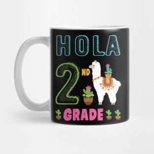 Cactus On Llama Student Happy Back To School Hola 2nd Grade Mug